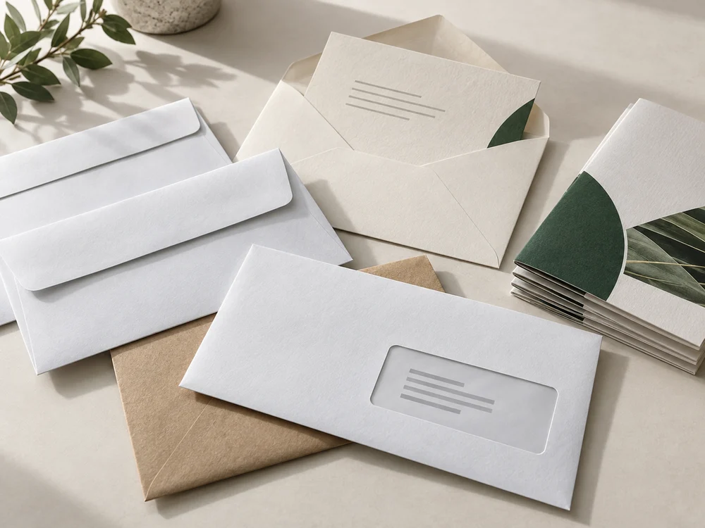 Materials and envelopes ready for packing