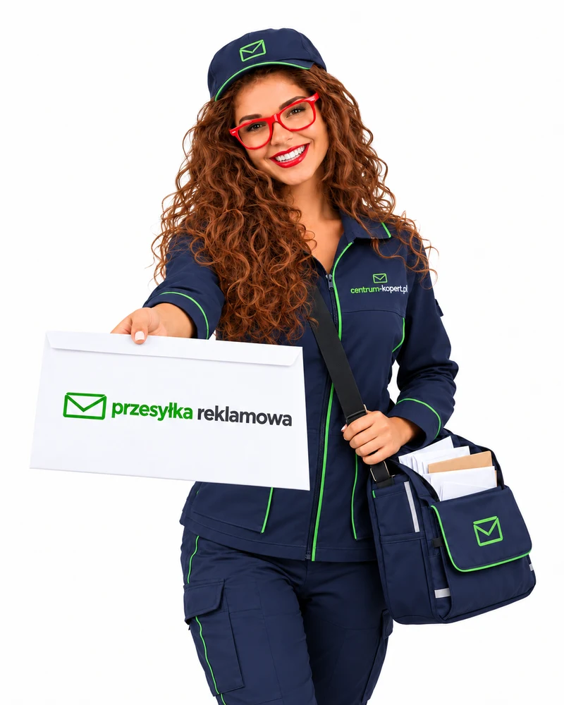 Centrum Kopert representative holding an advertising envelope
