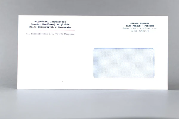 Wojewódzki Inspektorat Jakości Handlowej Artykułów Rolno-Spożywczych w Warszawie Business envelopes - DL