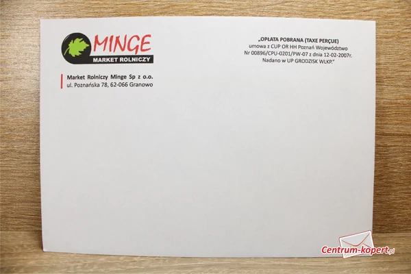 Market Rolniczy Minge sp. z o.o. Business envelopes - C6