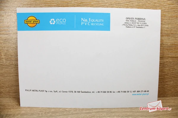 Metalplast-Częstochowa sp. z o.o. Business envelopes - C6