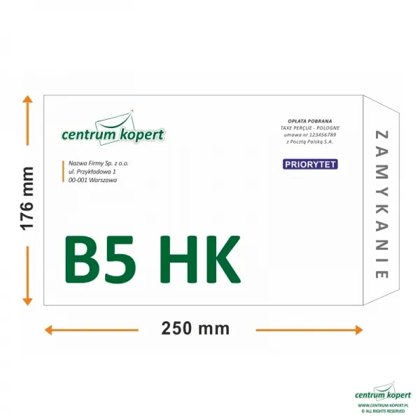 Printed envelopes B5 HK