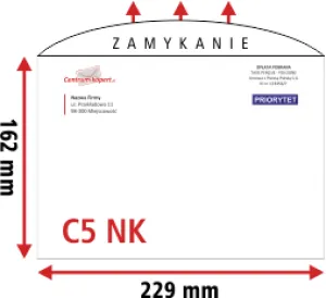 Koperty C5 z nadrukiem | Długi bok | Zaklejane na mokro | Białe | 80 g/m2