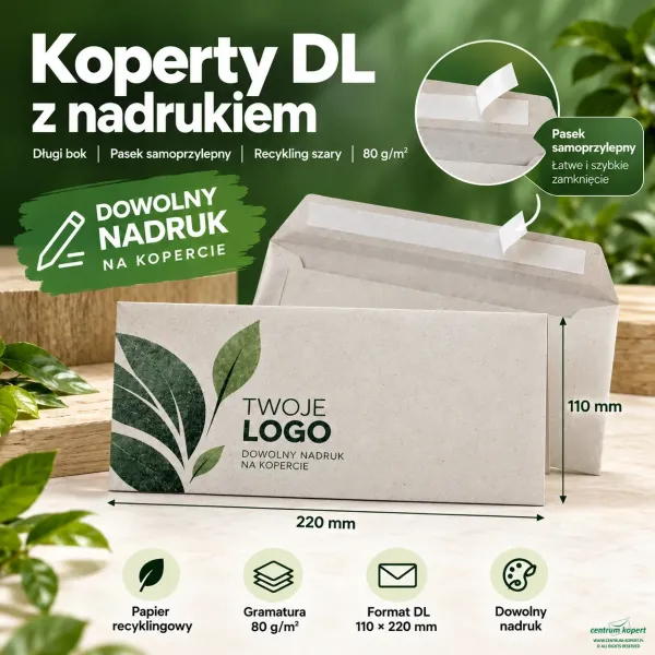 Printed envelopes DL HK, recycled — grey
