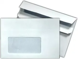 Koperty C6 - okno lewe 45x90 mm - SK (samoklejące) biała 75 g/m2