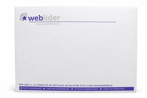 WebLider.pl - Umístění webových stránek - Poznaň Firemní obálky - C5