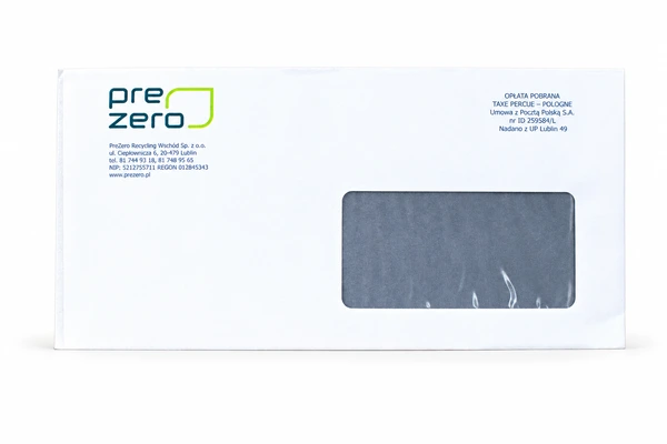 PreZero Recycling Wschód sp. z o.o. Firemní obálky - DL