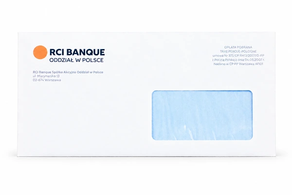 Pobočka RCI Banque S.A. v Polsku Firemní obálky - DL